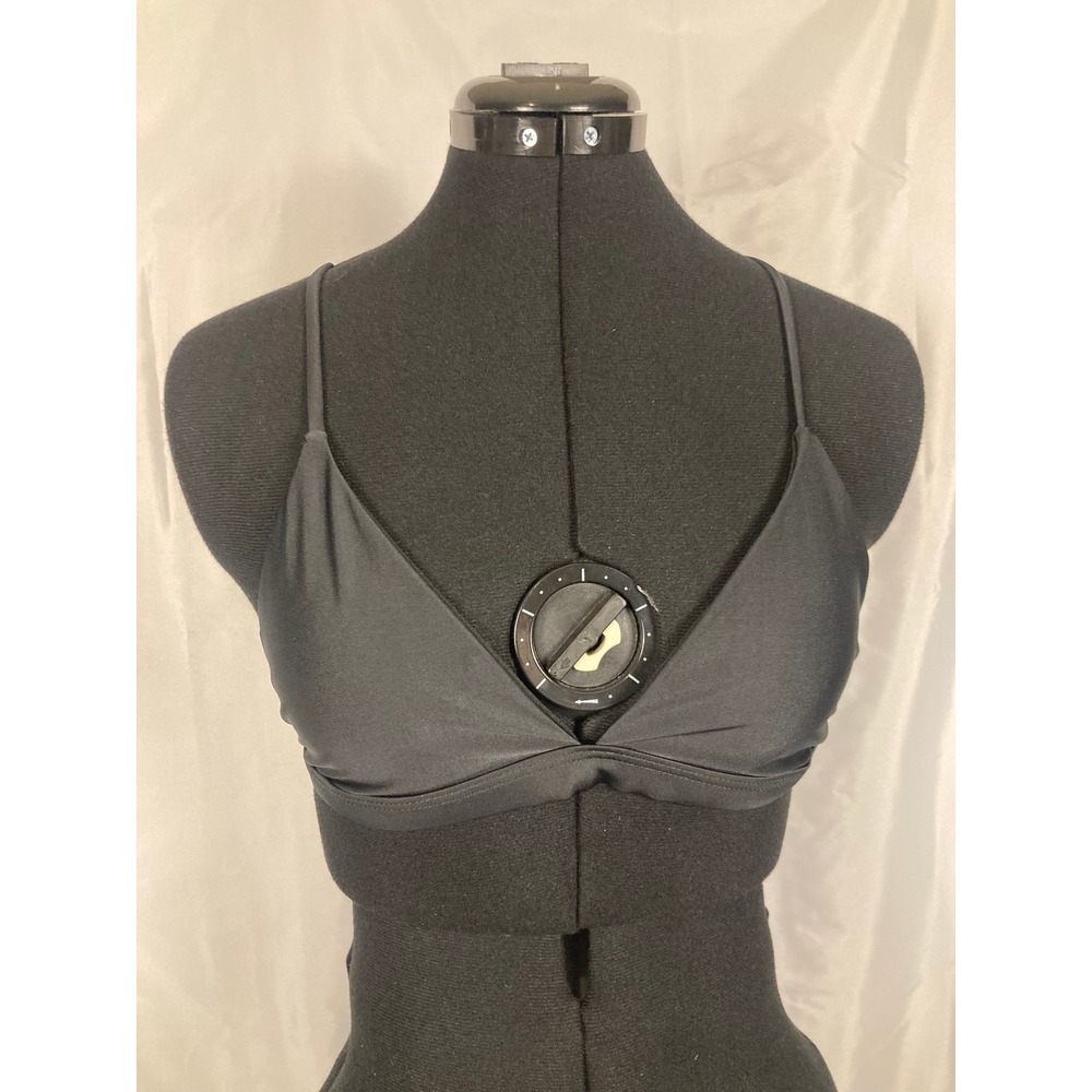 M Black Triangle Bikini Top Adjustable Straps